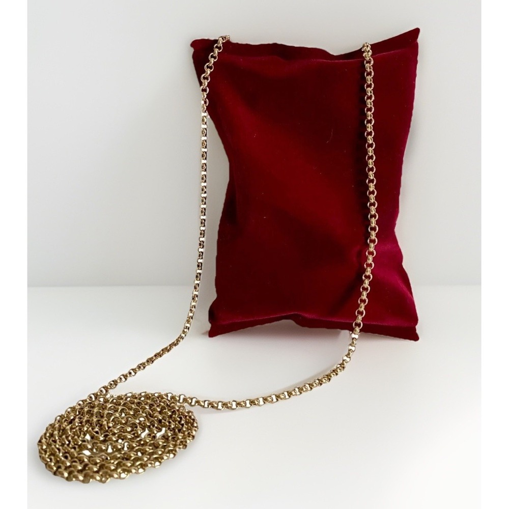 Anya Hindmarch Flocked Crisp Packet Velvet Clutch‎ Burgundy Red Chain Bag